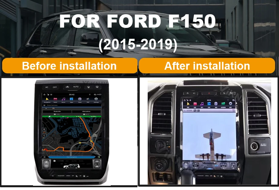 

Android vertical screen car GPS navigation DVD Radio Player For-FORD F150 2015-2019 multimedia player head unit tape recorder
