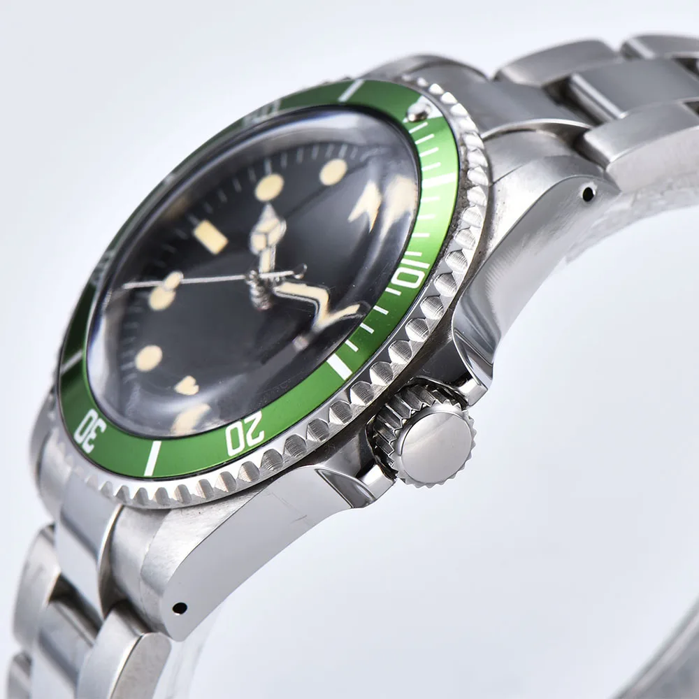 2019 40 мм автоматический стальной корпус механическое движение часы светящиеся