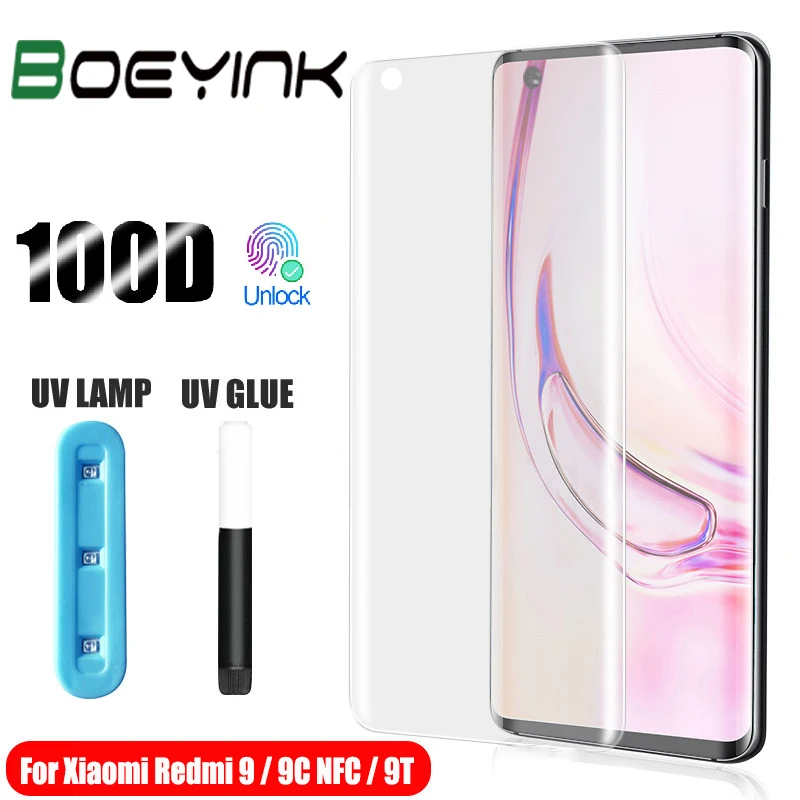 

Закаленное УФ-стекло для Redmi 9, 9C, NFC, 9T, 8, 8A, Note 8, 9, 9S Pro Max, 9T, 8, 8T, 8A, защита экрана с жидким покрытием