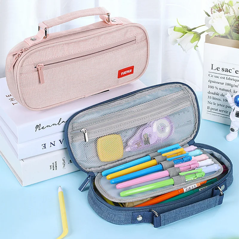 

Canvas Exquisite Pencil Case Teenager Cute Pen Case Large Capacity Portable Pencil Bag School Stationery Supplies
