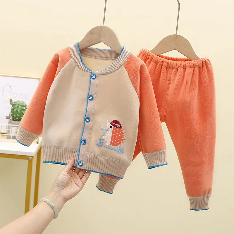 Костюм для малышей Кардиган Свитер с героями мультфильмов пижамный комплект