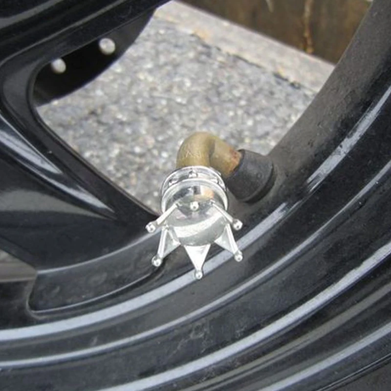 

1pc Bicycle Tire Valve Caps Universal Dustproof Gold Crown Tyre Wheel Stem Air Valve Caps Tire Valve Auto Truck Bike