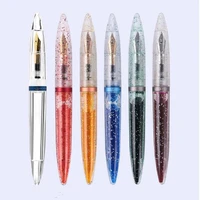 luxury m3 acrylic fountain pen eye dropper capacity transparent acrylic pens gift office business writing set stationery gift