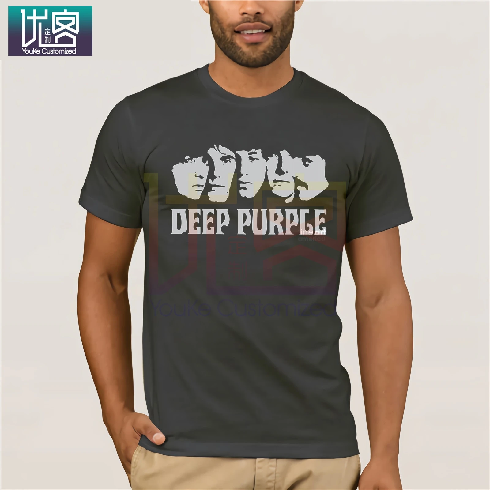 Deep Purple T-Shirt Cool Old Band Black Vintage Classic Rock Tees O-Neck T-Shirts Humor Tee Shirt 100% Cotton Tops Graphic |