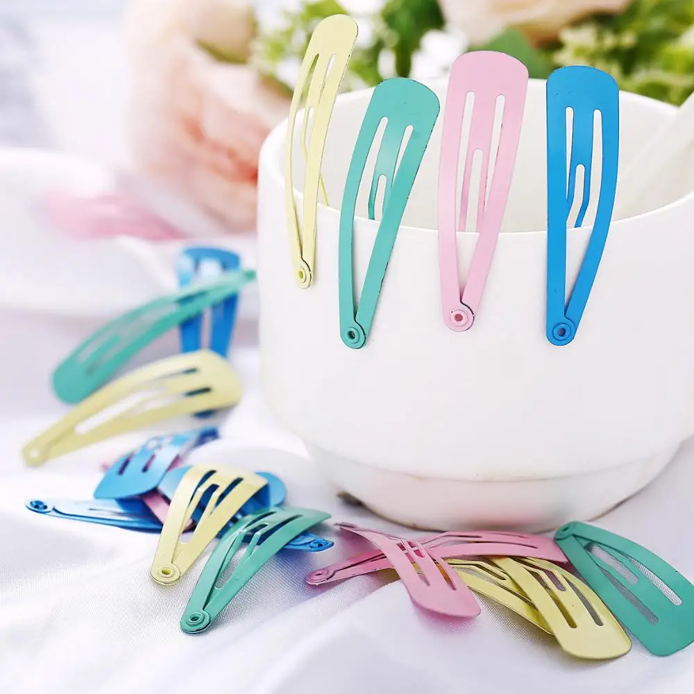

6-50Pcs 5cm Solid Color Kids Snap Hair Clip Colorful BB Hairpin Metal Barrettes For Children Girls Hair Accessories