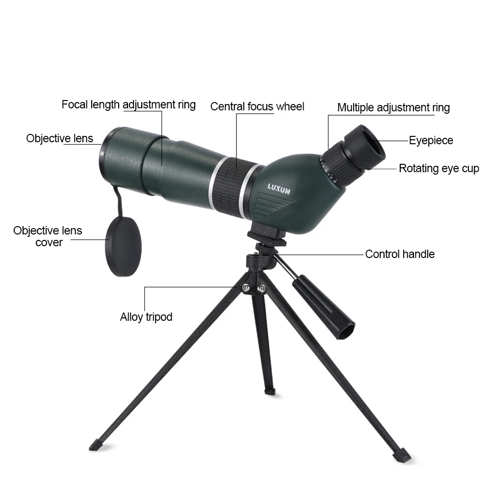 

High-definition 15-45x60 Monocular Telescope Telephoto Retractable Zoom Spotting Scope With Tripod Clip Mobile Phone Accessories