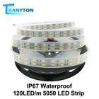 Гибкая светильник ная лента 5 млот, 120 светодисветодиодный с sm, 5050 в пост. Тока, силиконовая трубка, водонепроницаемая, IP67, двухрядная, 5050 светодиодов