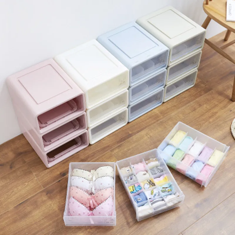 Пластиковый ящик для хранения нижнего белья бюстгальтер носки Органайзер
