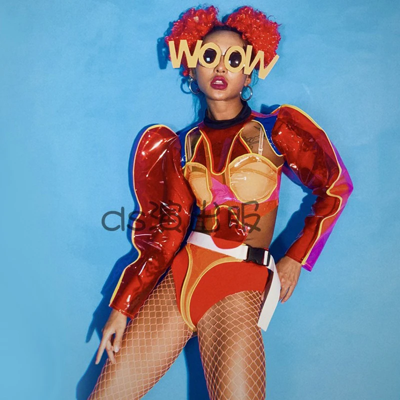 

Танцевальные Костюмы для ночного клуба, бара, певицы, джаза, танцев, технологии будущего, сексуальное красное боди DS, вечеринка, сценическое выступление, одежда DWY4546