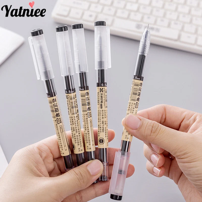 

Yatniee 2pcs/set 0.5mm Black Ink Gel Pen Office Supplies Carbon Pen Stationery Gift Student Writing Tool