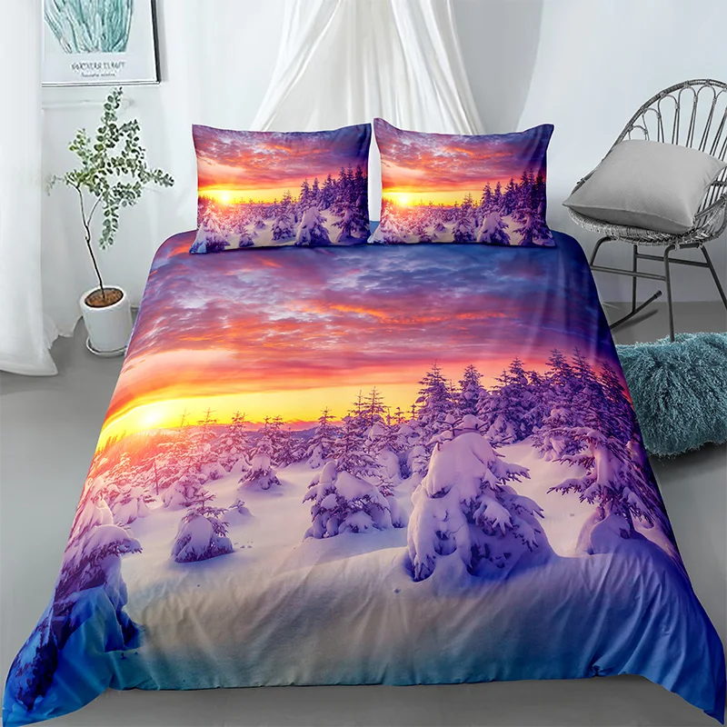 

Luxury Landscape 3D Bedding Set ScenicTree Sun Comforter Sets Queen King Size Duvet Cover Pillowcases Home Bedroom Decor
