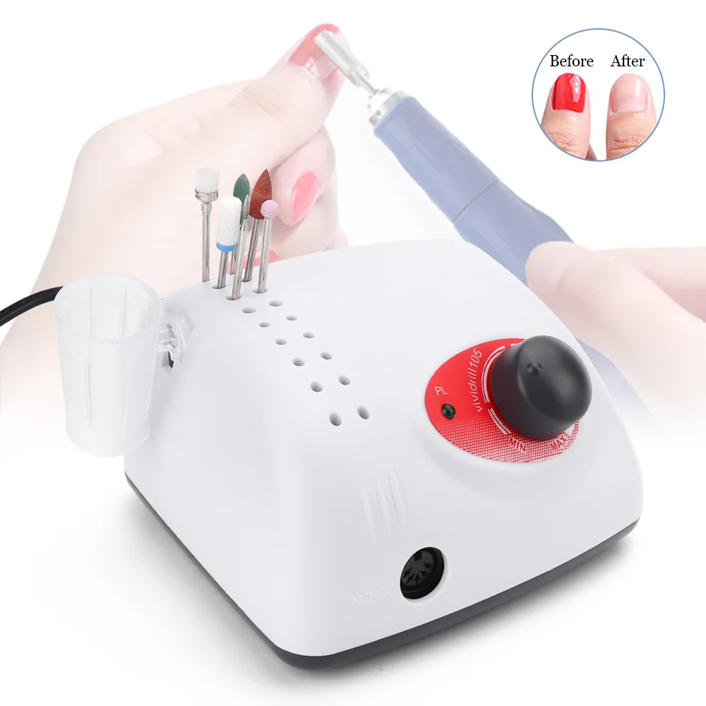 

New 35000RPM Electric Nail Drill Machine Mill Cutter 210 105L 65W Electric Nail Pedicure Nail Polish File For Manicure Nail Care