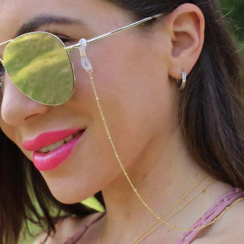 Простая золотая бусина клипса цепочка для очков Шея висящая анти капля