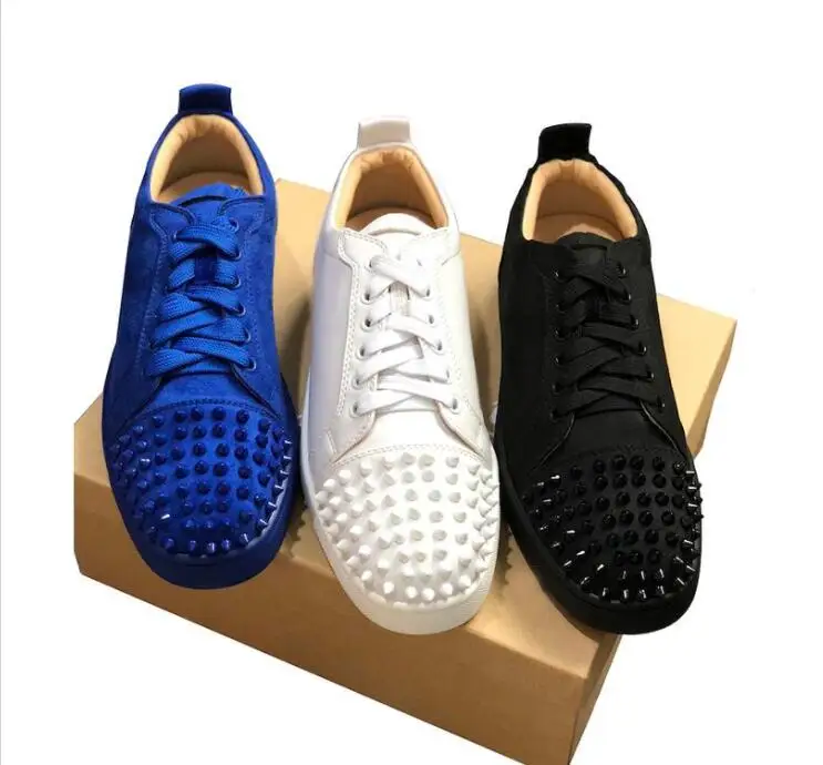 Модные дизайнерские туфли с красной подошвой Кроссовки на плоской подошве