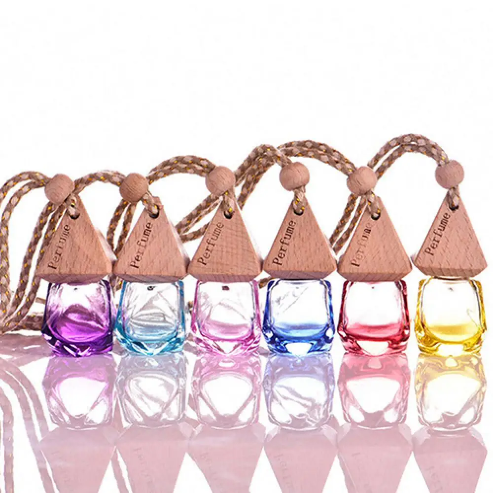 

Home Car Hanging Air Freshener Perfume Fragrance Diffuser Empty Glass Bottle