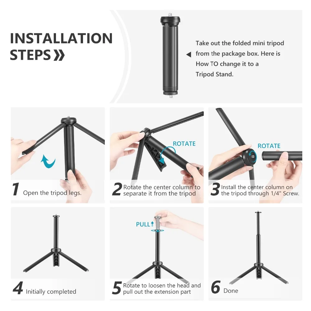 

2 Packs Portable Photography Lighting Kit Dimmable 5600K USB 66 LED Video Light with Mini Adjustable Tripod Stand