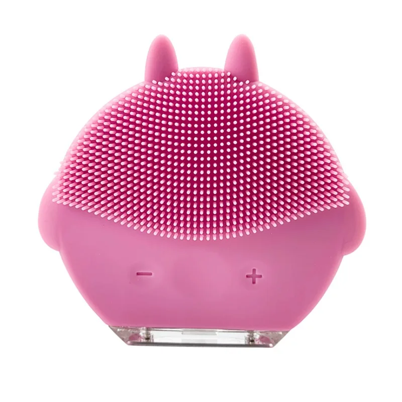 Ультразвуковая электрическая Очищающая щетка для лица, щетка для мытья лица, вибрация, средство для удаления черных точек, очиститель пор, массаж, красота, уход за лицом - Цвет: rose red charging