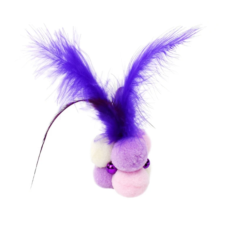 

Pet Cat Toys Feather Bell Pet Cat Kitten Toy Rolling Scratching Ball Funny Cat Kitten Play Dolls Tumbler Ball