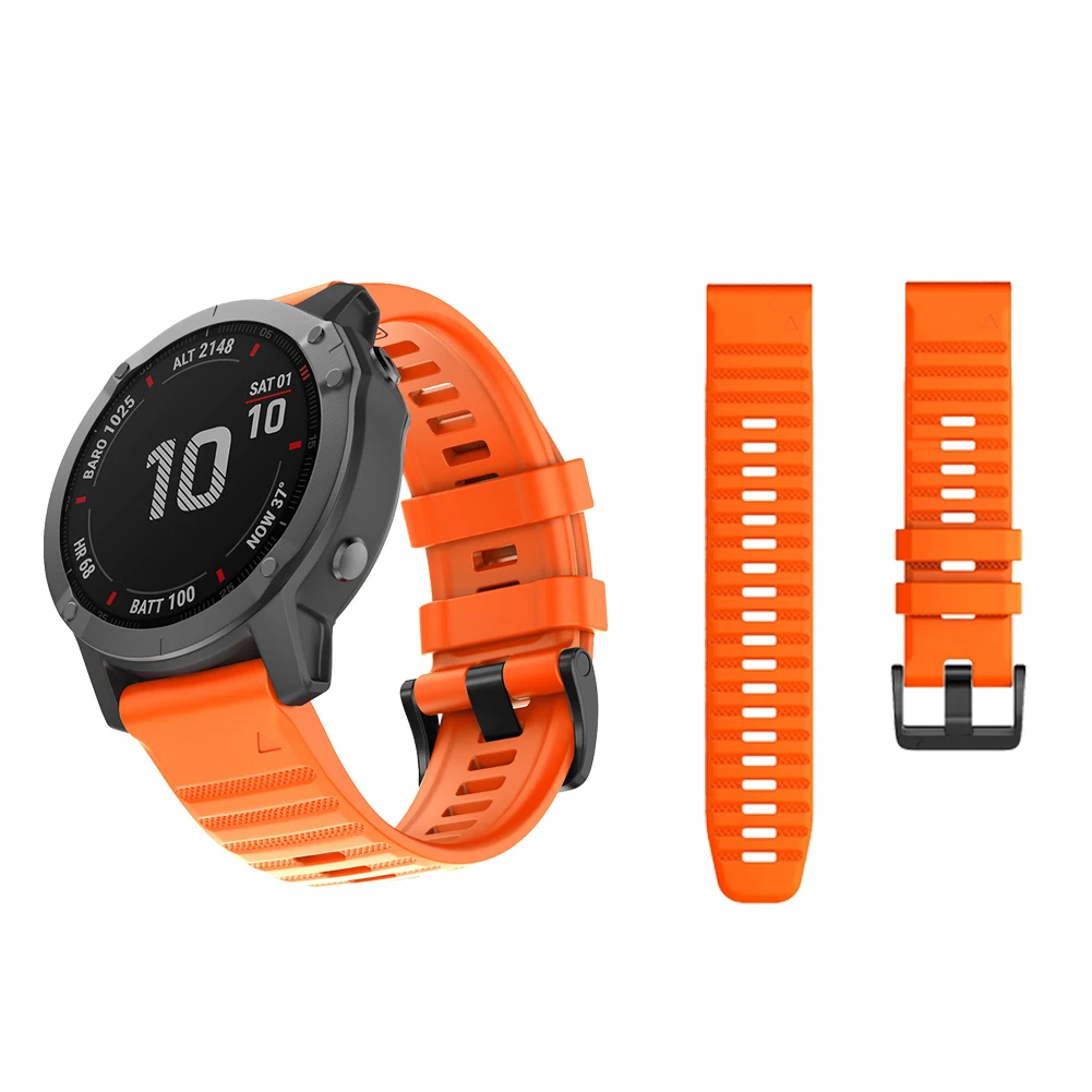 

QuickFit 22mm 26mm Watchband For Garmin Fenix 6 6X Pro / 5 5X Plus 3 3HR Silicone Band Fenix6 Fenix5 Watch Easyfit Wrist Strap