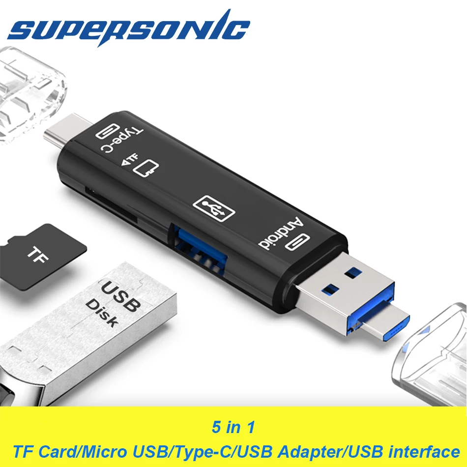 Кардридер высокоскоростной OTG Type C адаптер мини кардридер для Micro SD/TF/Microsd