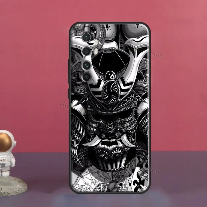 Чехол для шлема Samurai с маской японского воина POCO X3 Pro M3 F2 F3 чехол телефона Xiaomi Mi Note 10