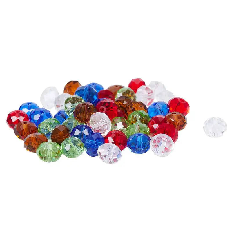 

50Pcs Mixed Crystal Quartz Rondelle Beads 10Mm B04424