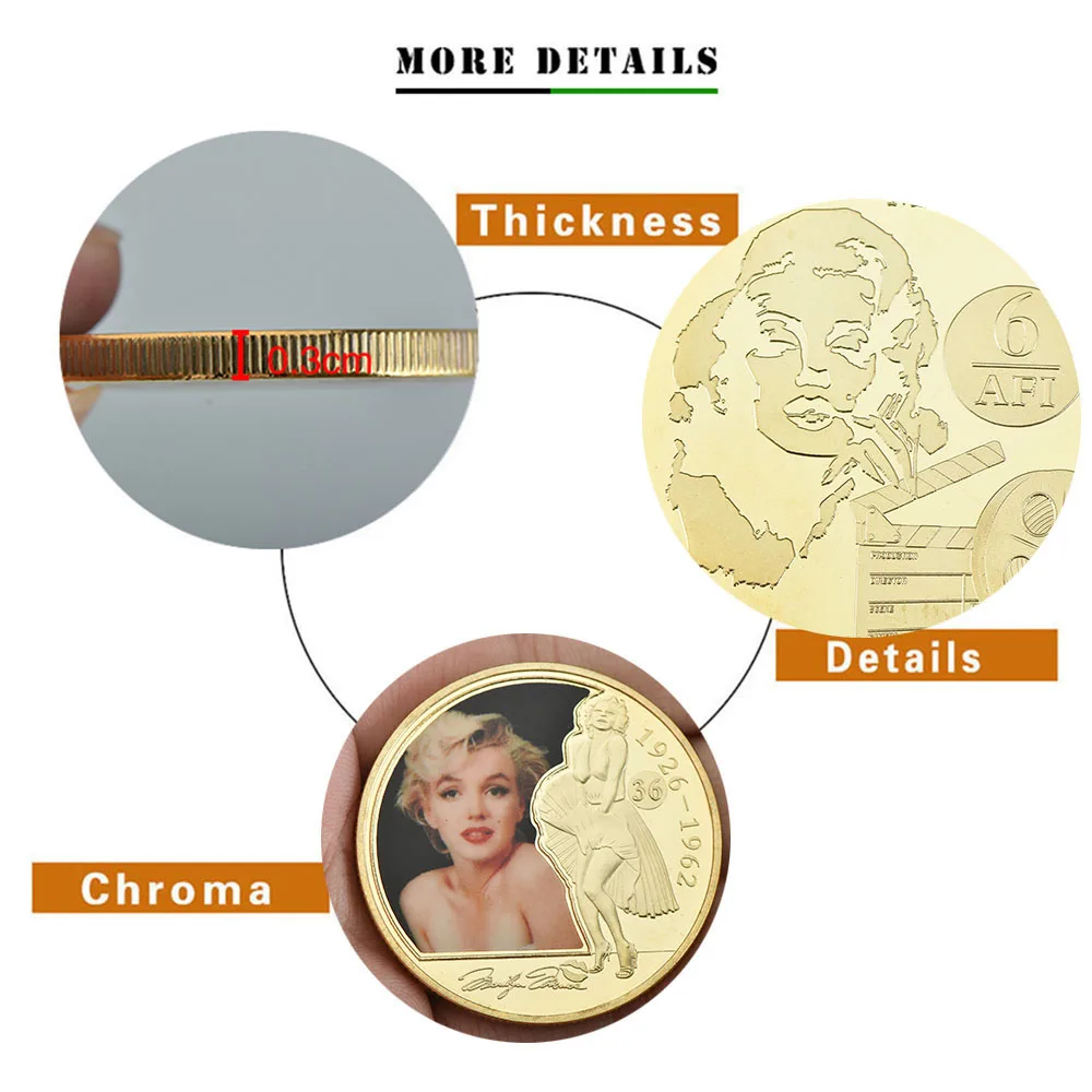 Золотые коллекционные монеты WR Мэрилин Монро с держателем для монет