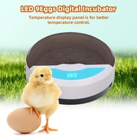 9 egg poultry incubator fully automatic round with led ceramic heater for chickens ducks geese and other bluewhiteus stock