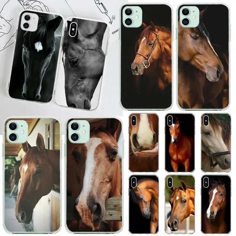 yjzfdyrm horse face custom soft phone case for iphone 11 pro xs max 8 7 6 6s plus x 5s se 2020 xr cover free global shipping