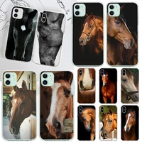 YJZFDYRM Horse Face Custom Soft Phone Case for iPhone pro MAX Plus 2020 cover