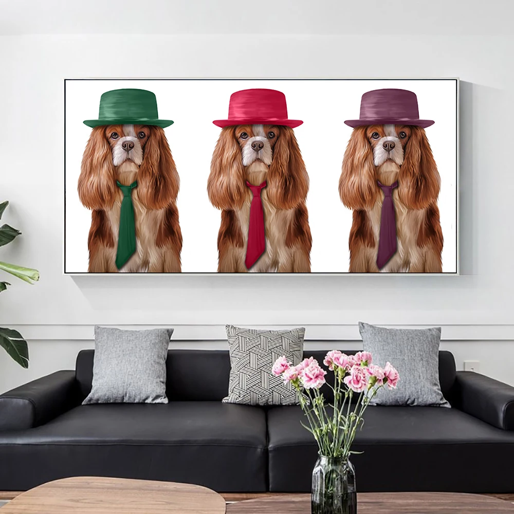 

Large size Print Oil Painting Wall painting funny dogs Wall Art Picture For Living Room painting