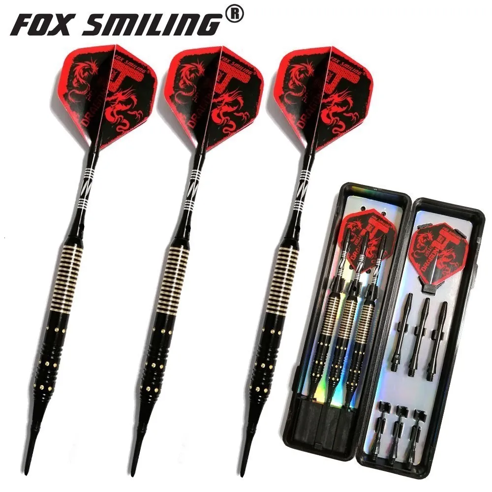 Fox Smiling профессиональные электронные дартс с мягким наконечником 19 г Дартс с валом из алюминиевого сплава