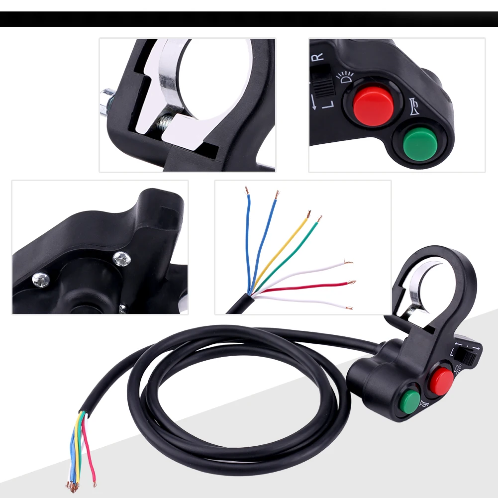 Универсальный светильник на руль мотоцикла 22 см с 3 кнопками и пластиковым