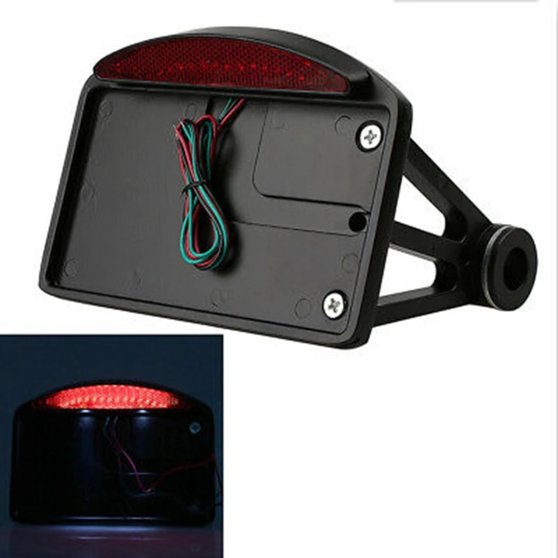 

Motorcycle Brand New Billet Aluminum Side Mount License Plate Holder LED Tail Brake Light Frame Bracket