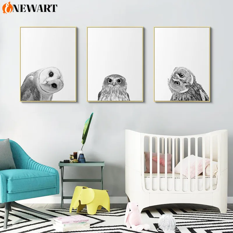 Настенный плакат с изображением искривленной совы декоративная Скандинавская