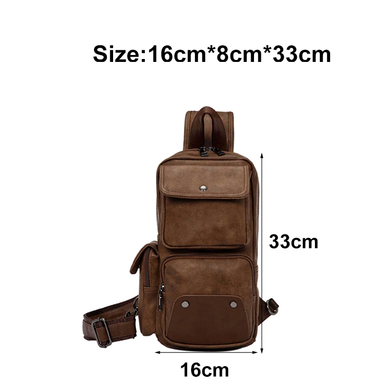 

Portable Shoulder Bag Waterproof Crossbody Bags Casual Men's Sling Bag Vintage Male Chest Bag Fashion Messenger Pack New Pack