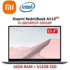 Ноутбук xiaomi mi Redmi Book Air 13,3 ''Intel Core i7-10510Y, ноутбук 2,5 k, полный экран, 16 ГБ RAM, ультратонкий ноутбук