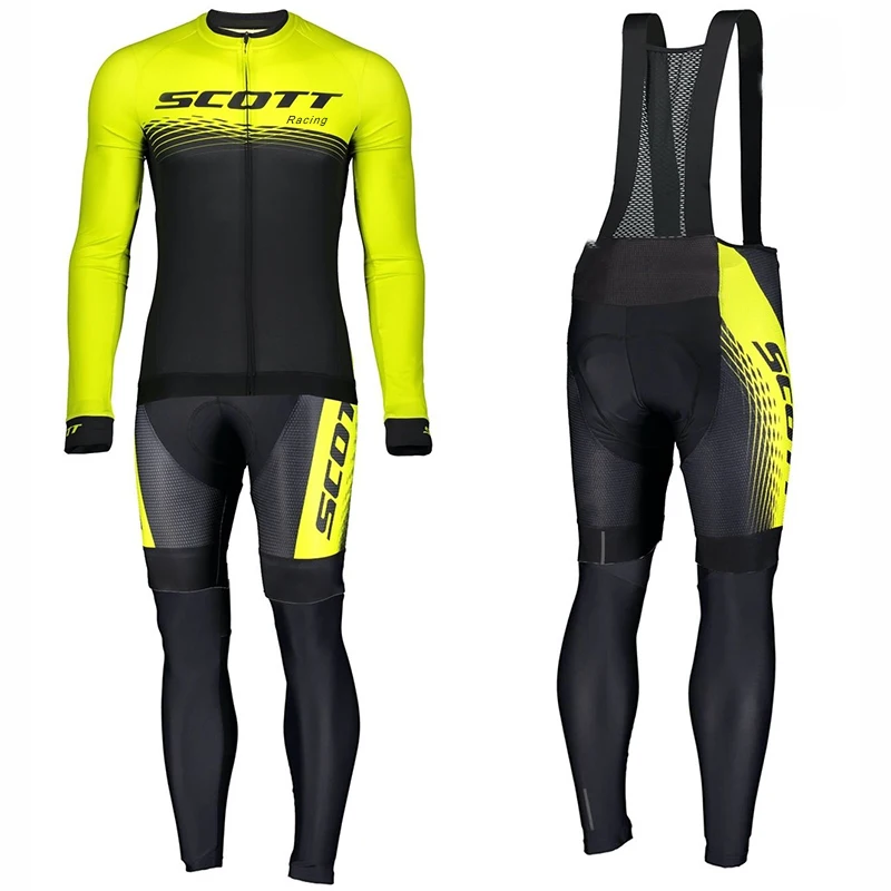 

Cycling clothes yellow men's long-sleeved mountain bike racing bicycle sports off-road racing team new cycling clothes suit