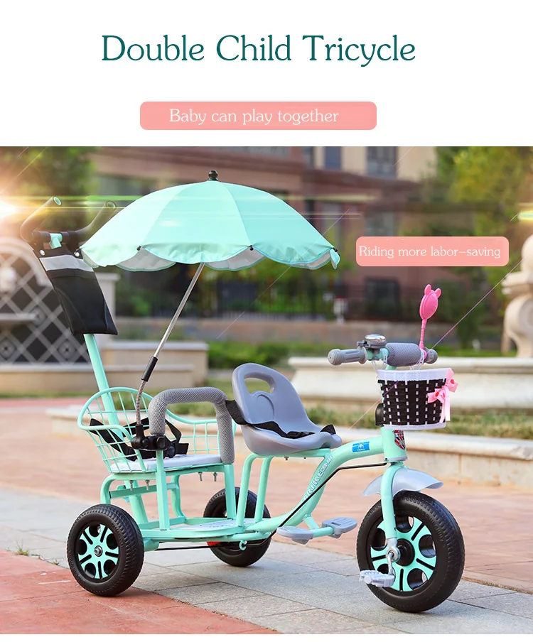 Baby Stroller Child Double Tricycle Bicycle Baby Twin Stroller Baby Twins 0-3Y 4-6Y Lightweight and Versatile