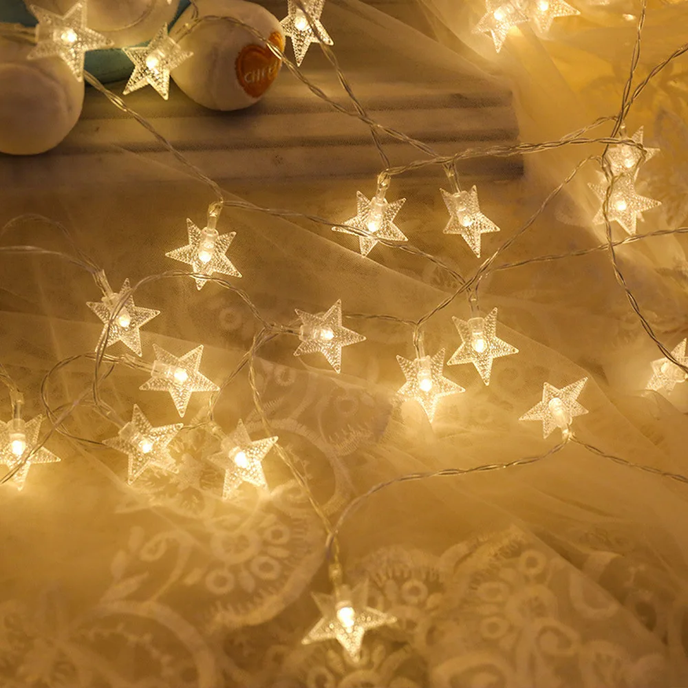 10 20 40 80 светодиодный s Merry Christmas Star светодиодный подарок, легкие гирлянды, рождественские украшения для дома, вечерние Новогодние украшения, Q