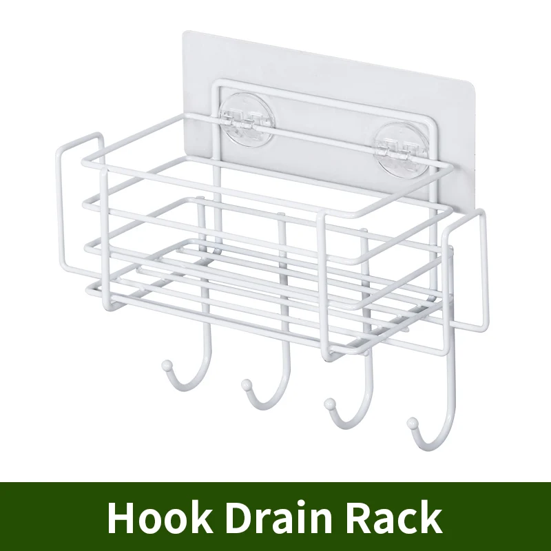 

Kitchen Sink Organizer Sponge Holder Storage Drying Rack Spice Organizer Drainer Basket Bottle Shelf Rag Hanger Hook Accessories