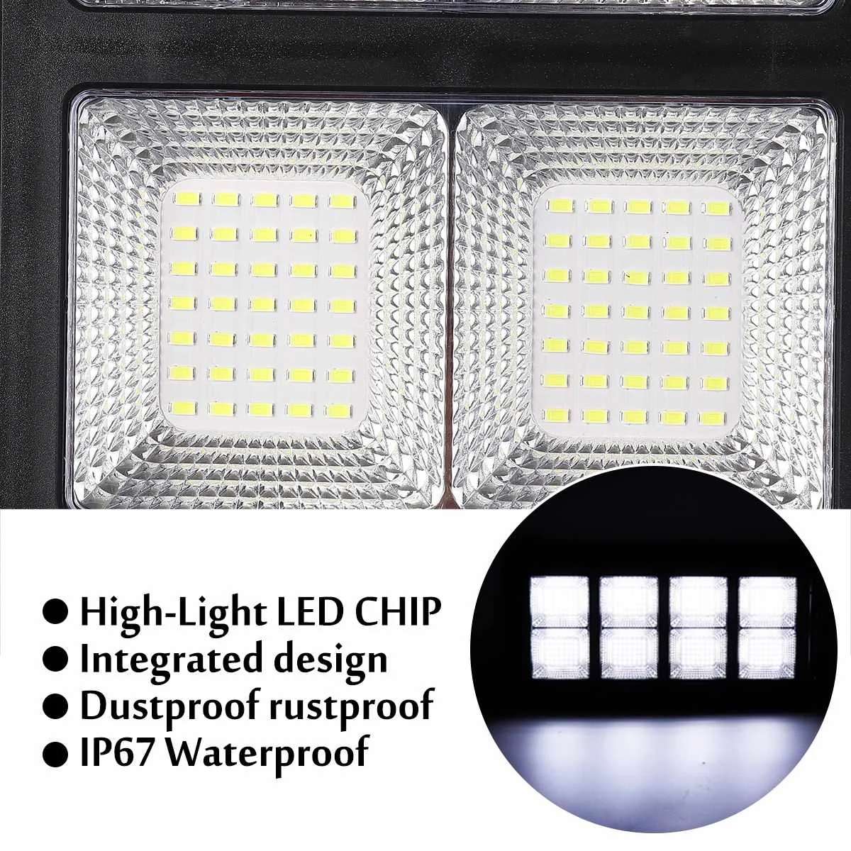 Светодиодный уличный светильник на солнечной батарее 500 Вт 280 IP67