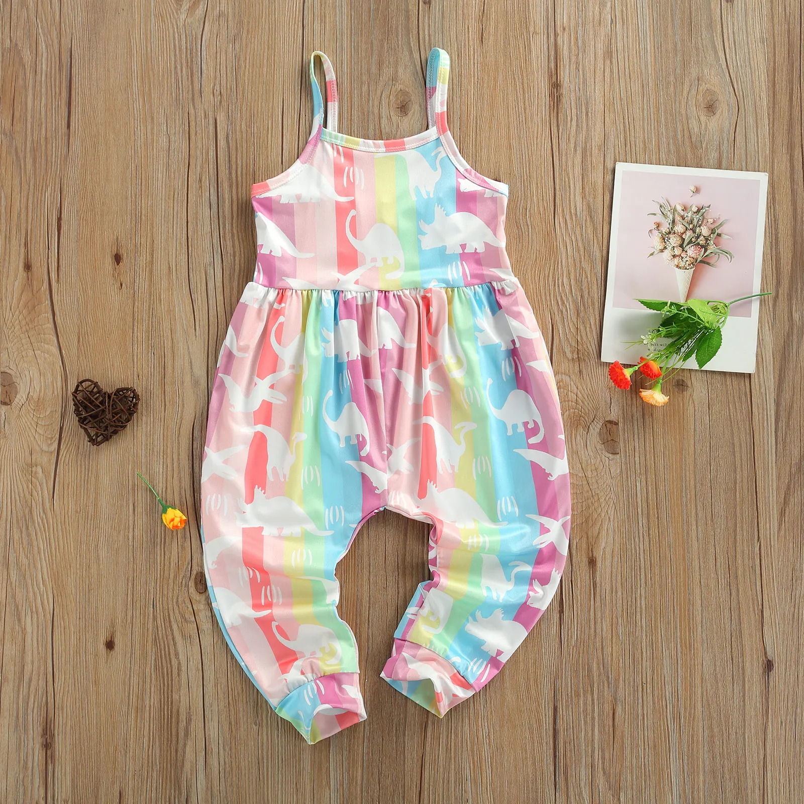 4 цвета Для детей на лето комбинезоны с разноцветным рисунком Платье бретельках