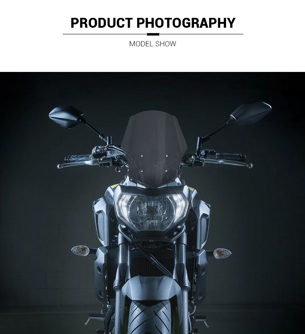 KEMiMOTO для Yamaha MT07 мотоцикл ветер экран дефлектор ветрового стекла MT 07 FZ 07 FZ07 экран с кронштейном