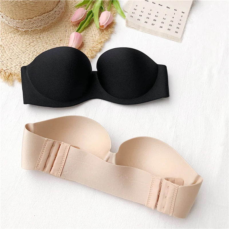 Sexy Invisible Bras For Women Magic Strapless Lingerie Push Up Bra Backless Bralette 1/2 Cup Brassiere Underwear Wedding Dress |