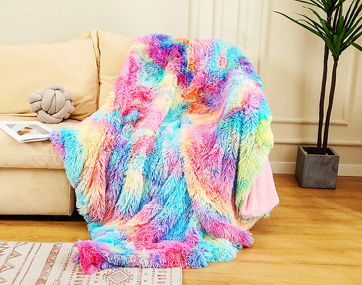 Ворсистое супермягкое Флисовое одеяло кораллового цвета теплое искусственное