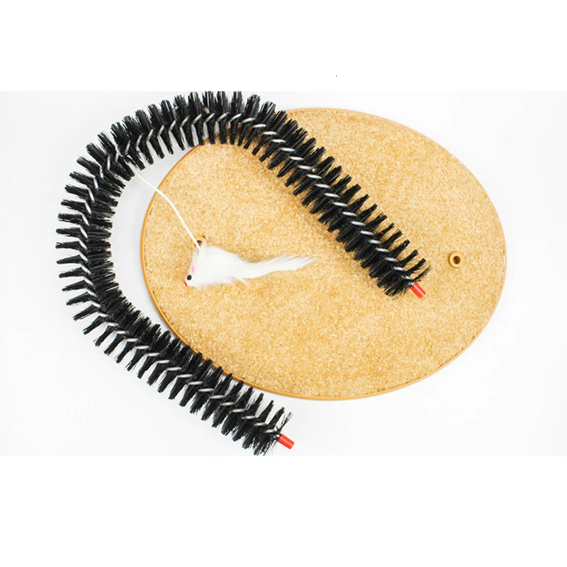 MESNUG Интерактивная кошка арка самомассажер с висящей мышкой котенок Когтеточка