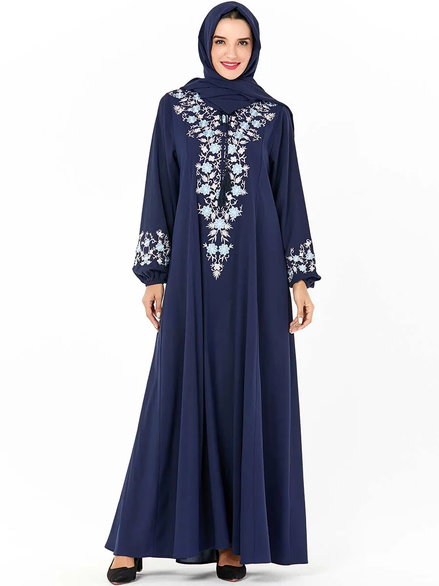 Bnsq Wanita Baju Muslim Abaya Pakaian Jilbab Bordir Maxi Gaun Plus Ukuran Turki Kaftan Maroko Indonesia Pakistan