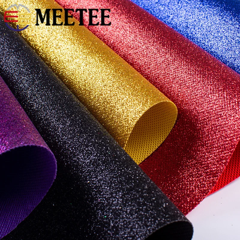 Meetee 50x0 5 см мм толщиной ПВХ Синтетическая кожа ткань Нетканая блестящая DIY сумки