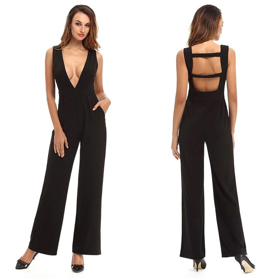 2020 Популярные летние новые модные комбинезоны с глубоким v образным вырезом и